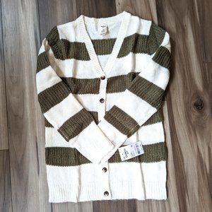 NWT Oshkosh B'gosh Girls Knit Sweater Green Striped Cardigan L/S Top 6, …